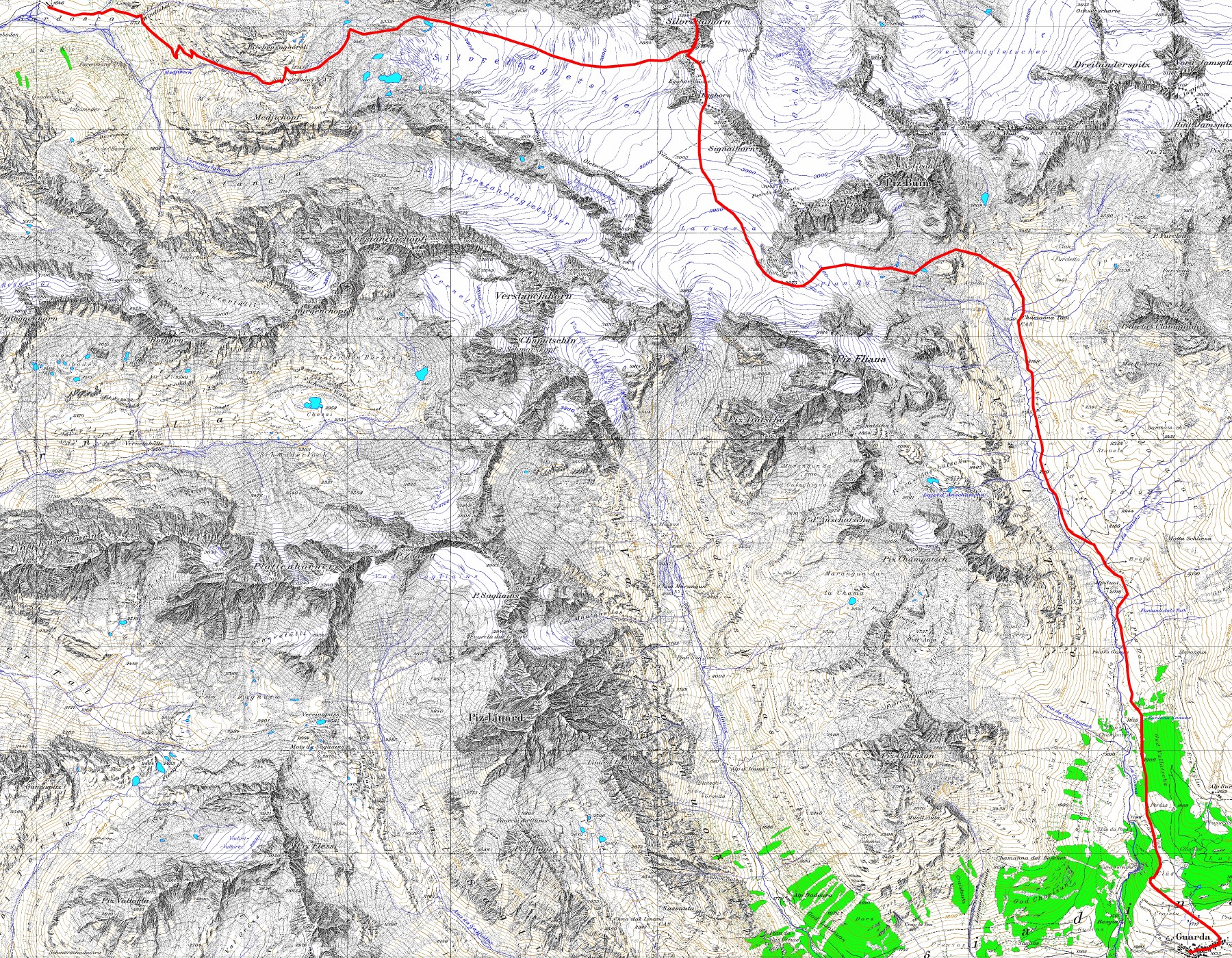 Tourenplan Silvrettahorn