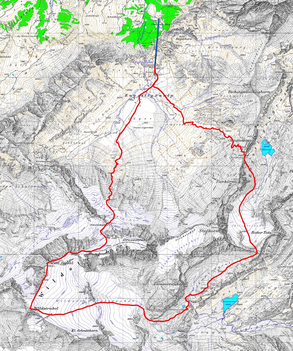 Tourenplan Wildstrubel