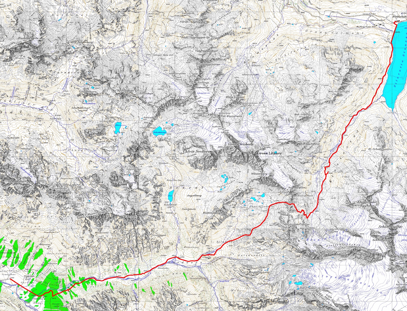 Tourenplan Klosterpass