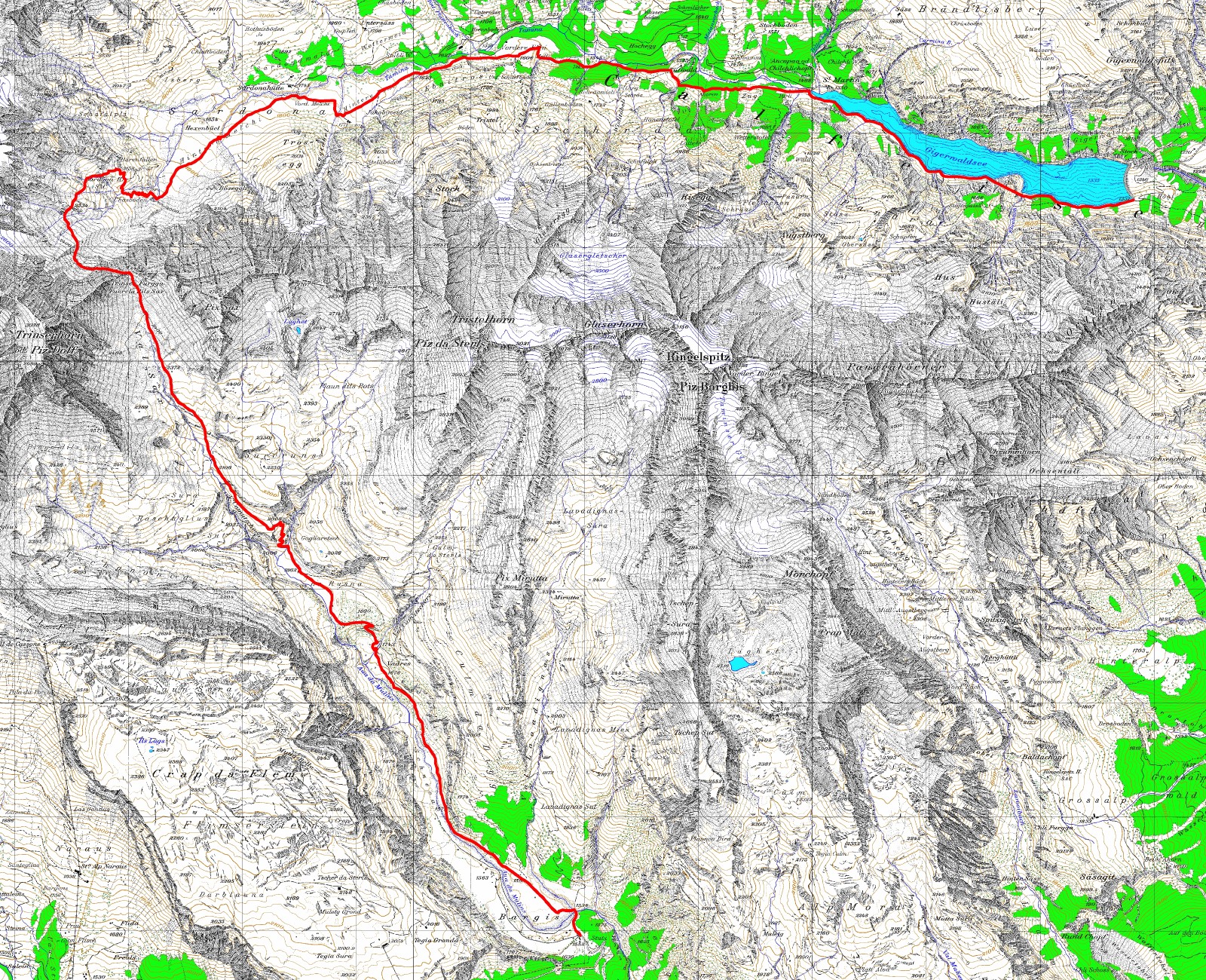 Tourenplan Trinser Furgga
