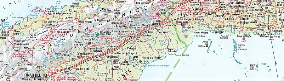Lageplan Soroa und Pinar del R&iacute;o