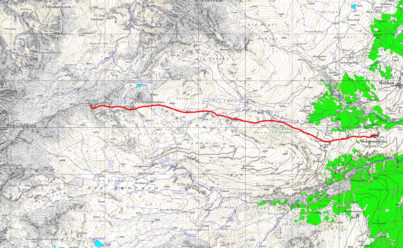Tourenplan Piz Tuf