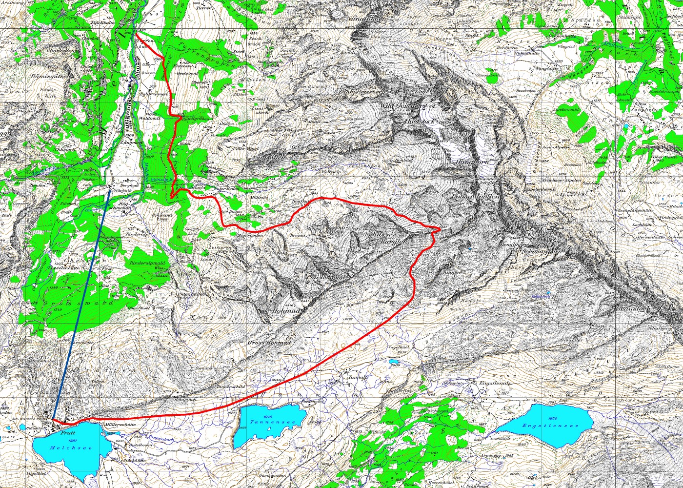 Tourenplan Rotsandollen