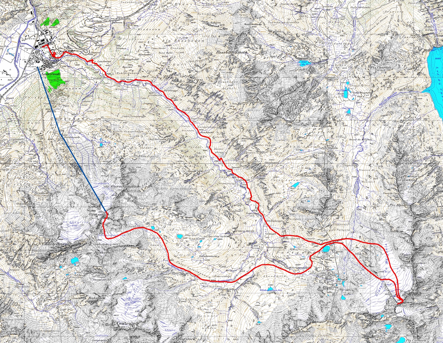 Tourenplan Piz Borel