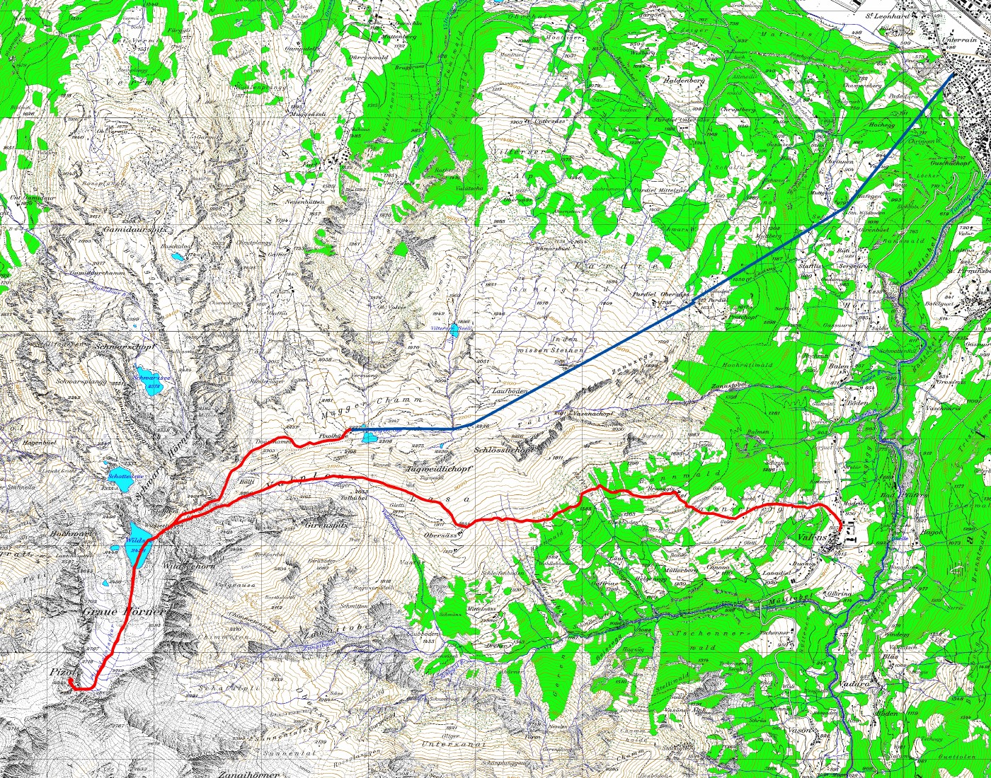 Tourenplan Skitour Pizol