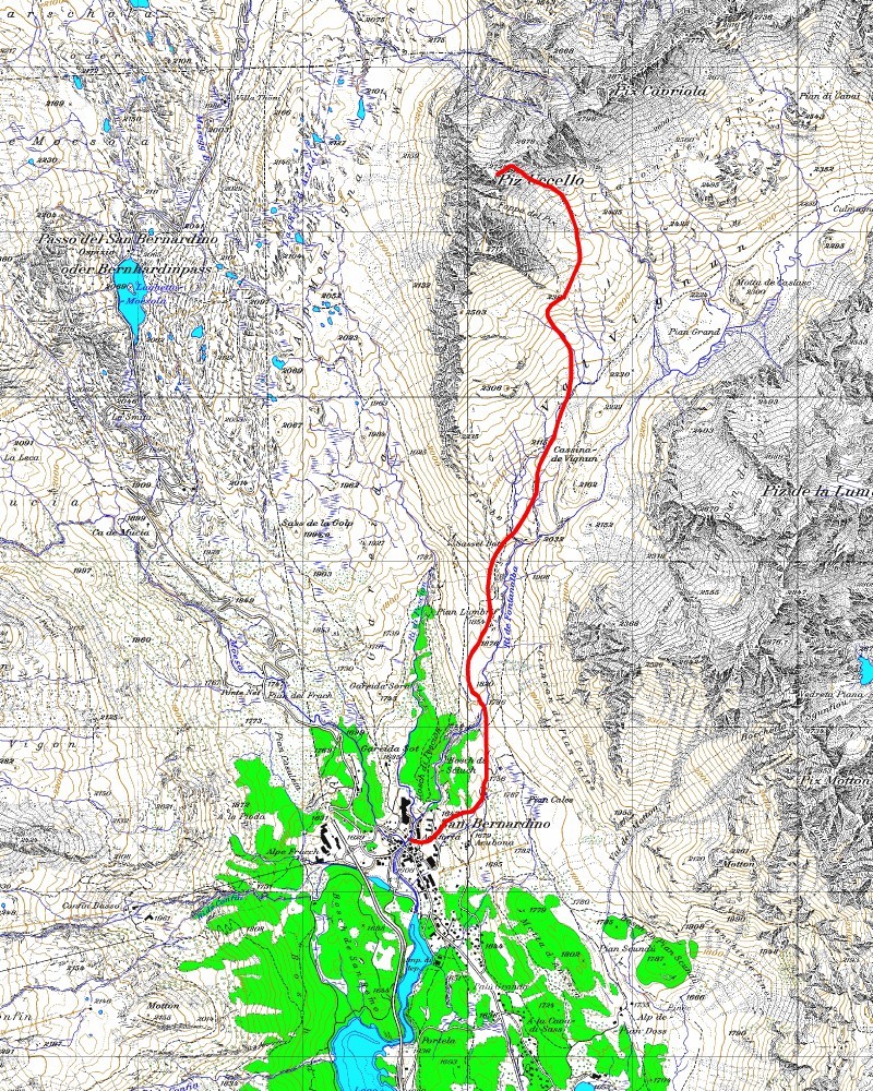 Tourenplan Piz Uccello