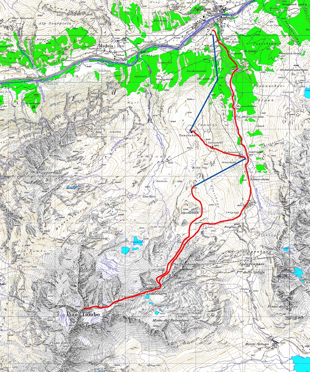 Tourenplan Pizzo Tambo