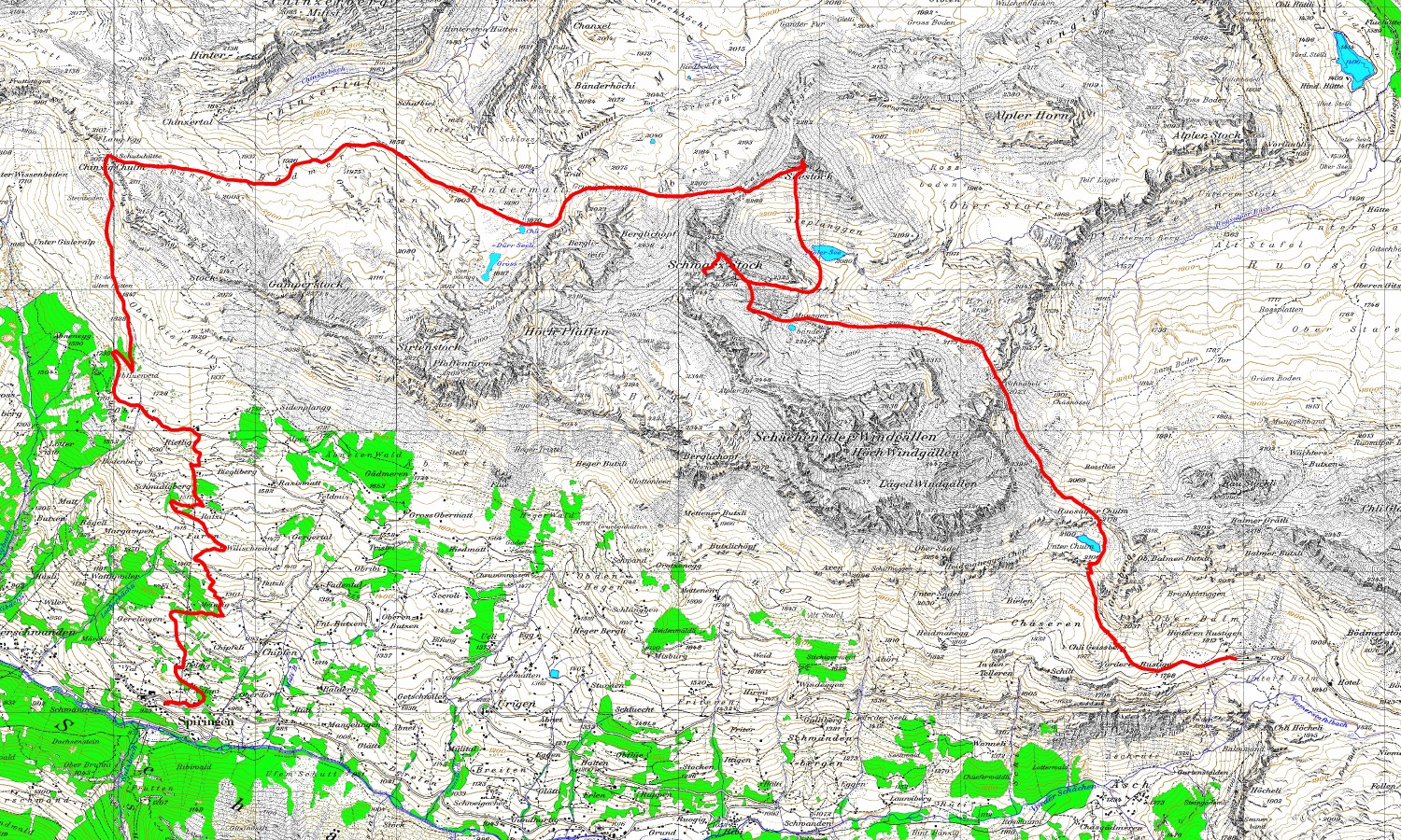 Tourenplan Seestock / Schwarz Stock