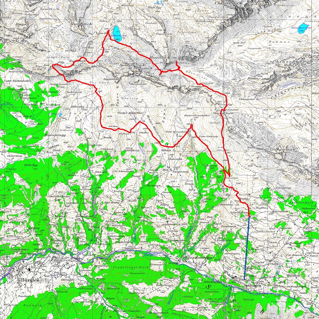 Tourenplan Spilauer Stock