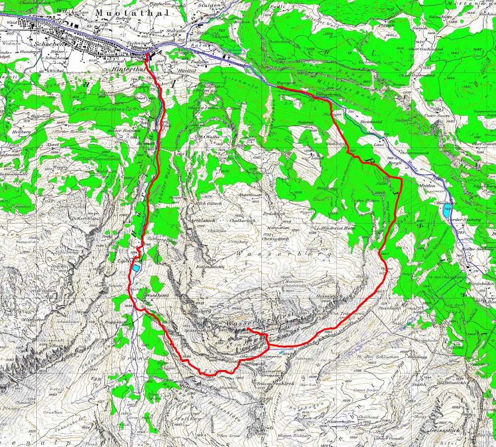 Tourenplan Wasserbergfirst