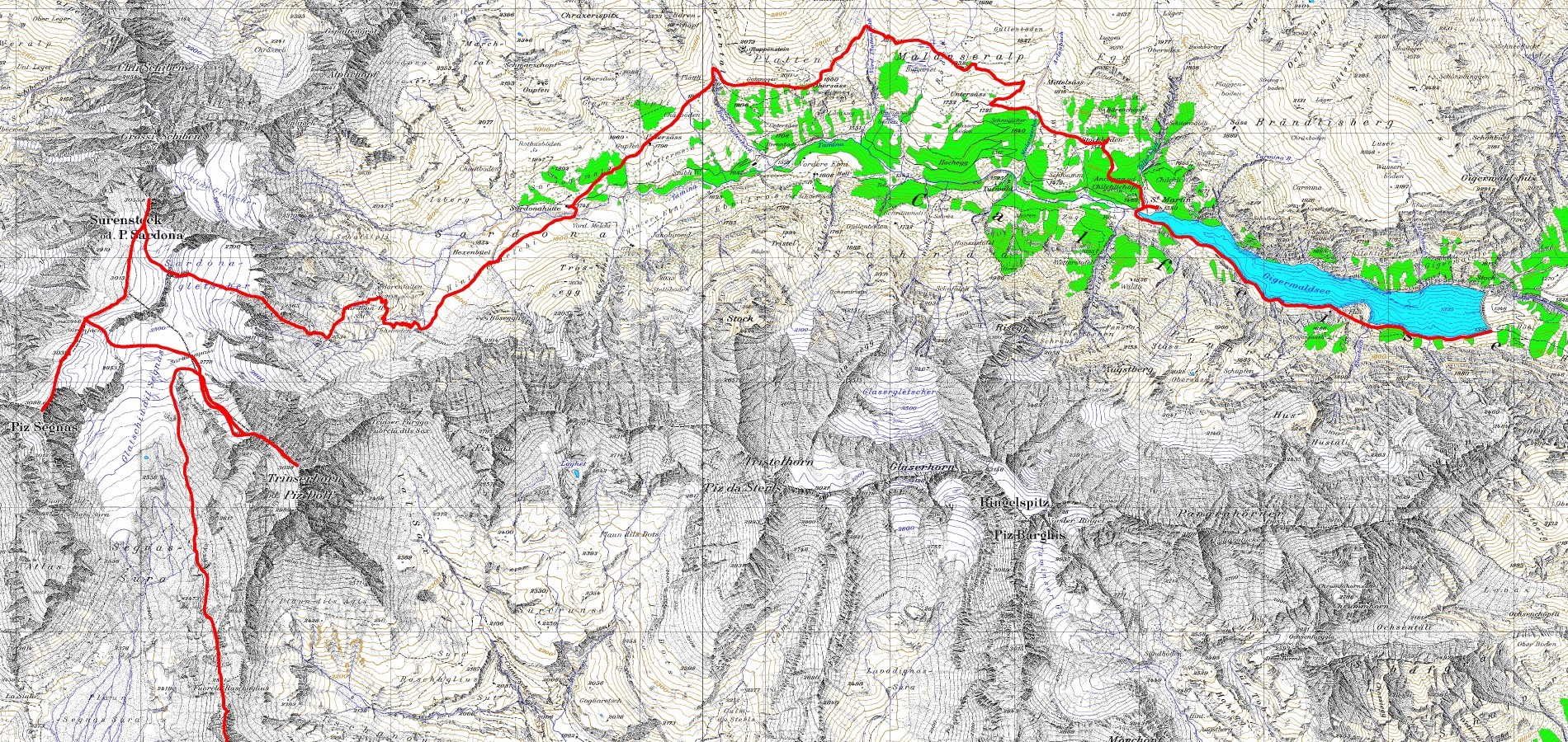 Tourenplan Sardona