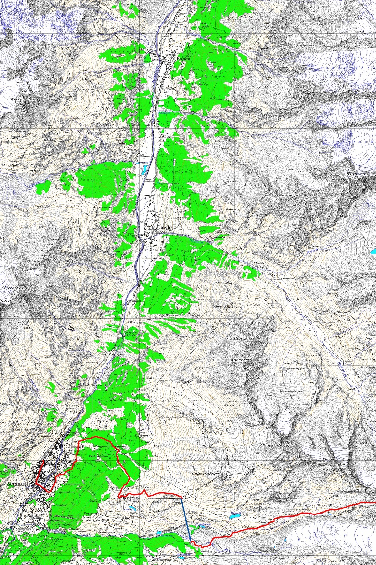 Tourenplan Rimpfischhorn