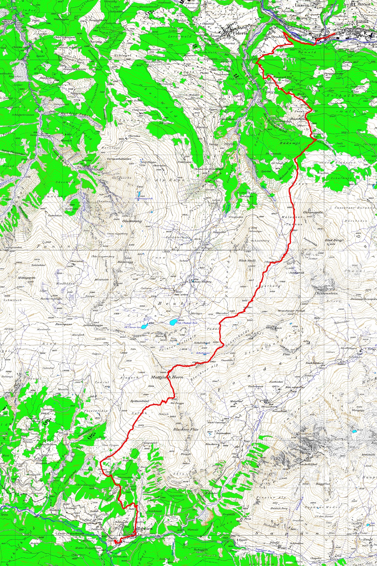 Tourenplan Mattjisch Horn