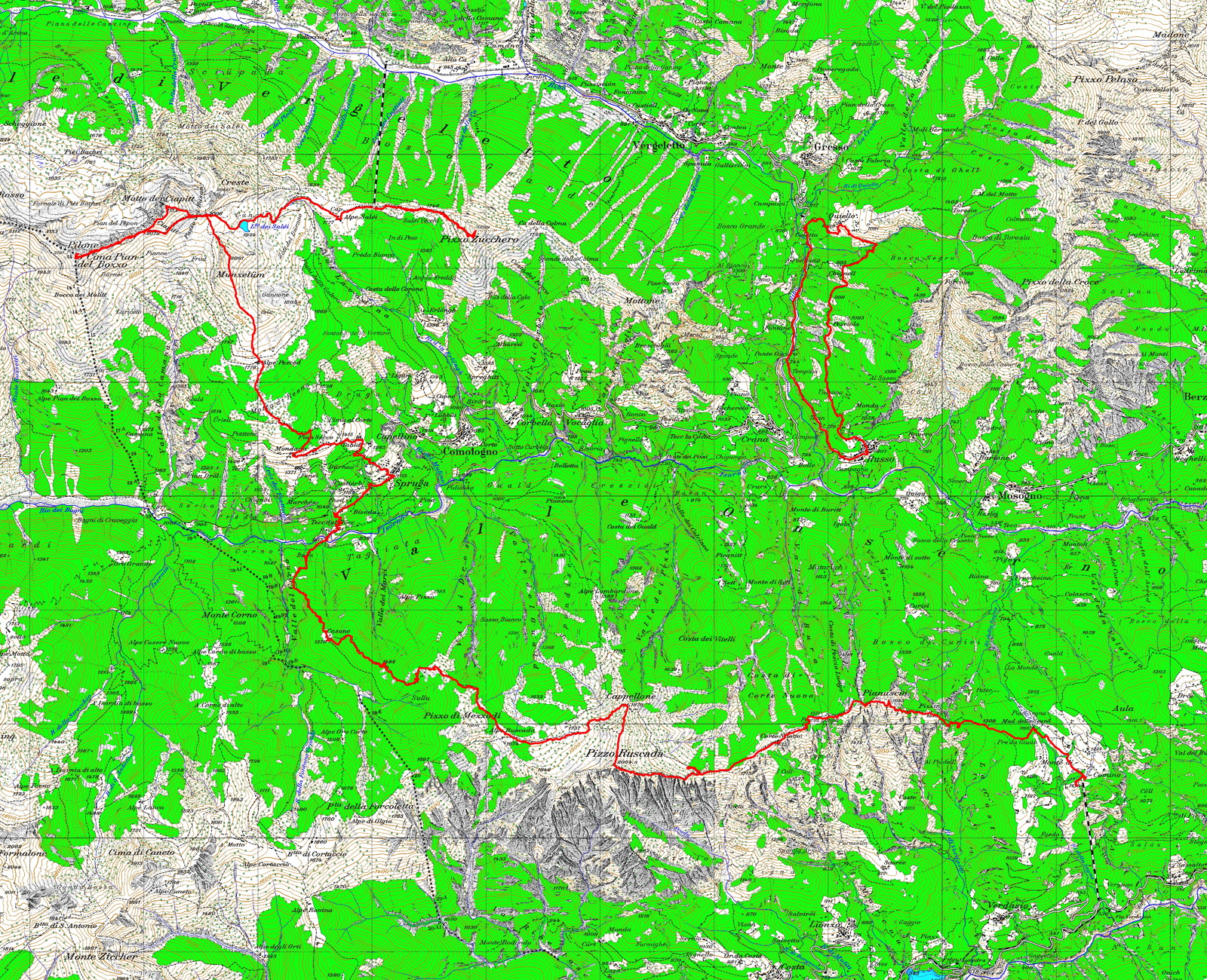 Tourenplan Tessin