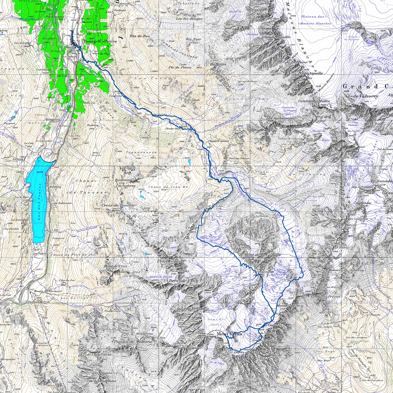 Tourenplan Mont Vélan