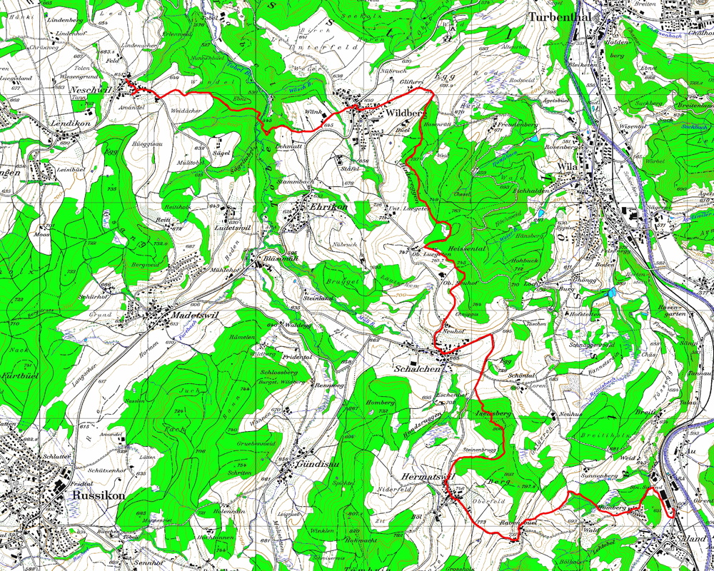 Tourenplan Iselisberg