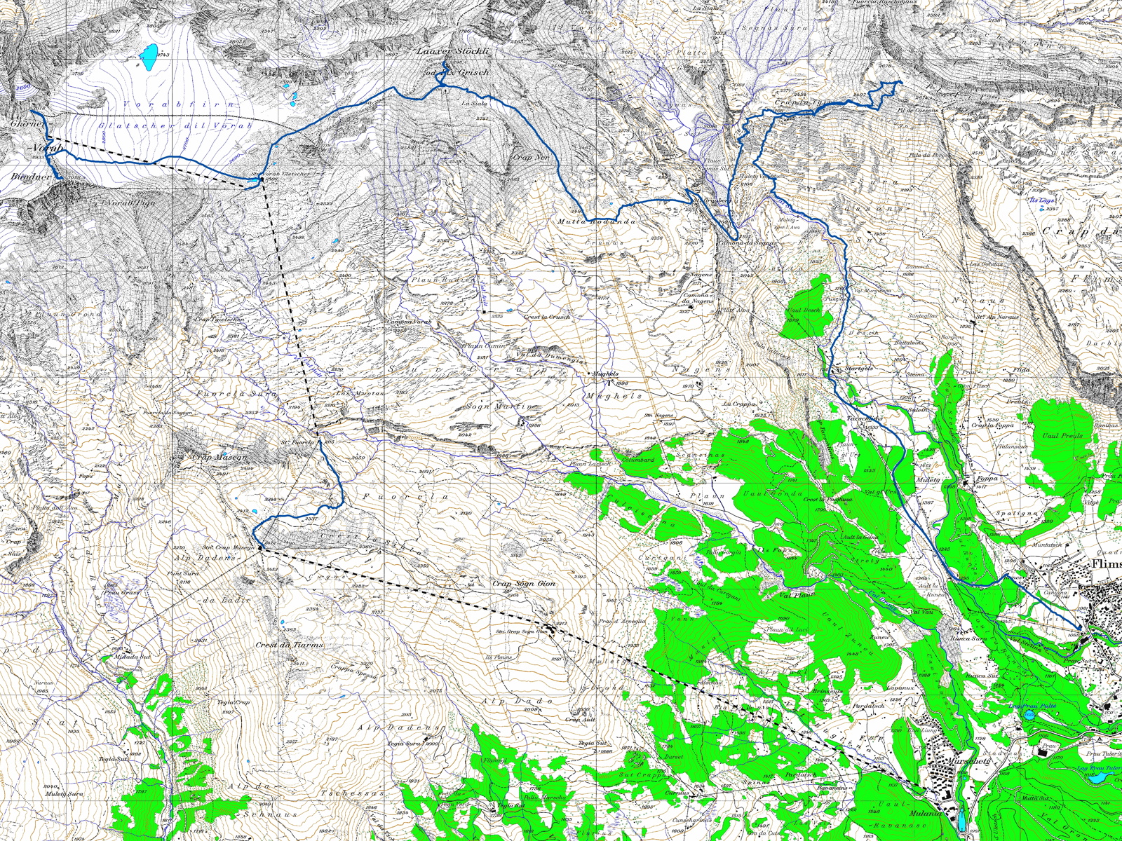 Tourenplan Sardona